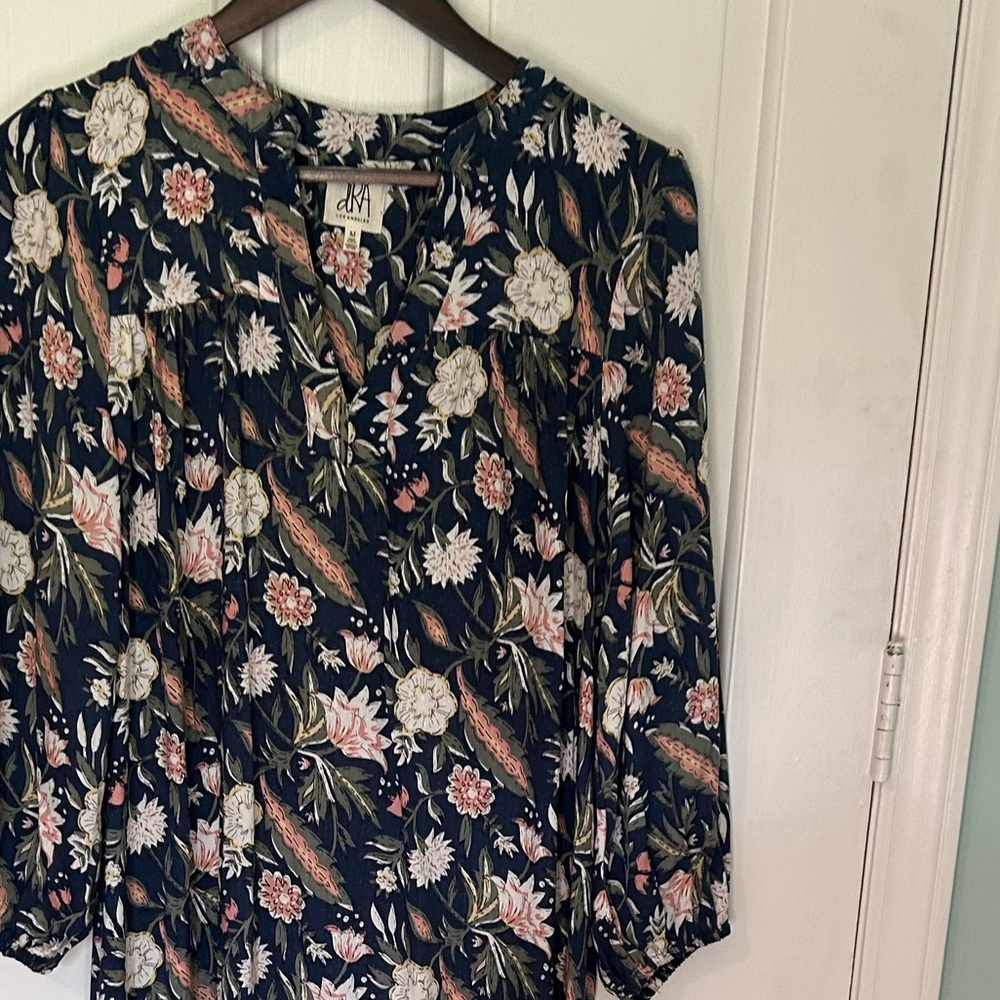 Anthropologie dRA Blue Floral Boho Messie Dress - Size Medium - Picture 3 of 10
